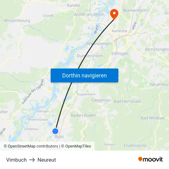 Vimbuch to Neureut map
