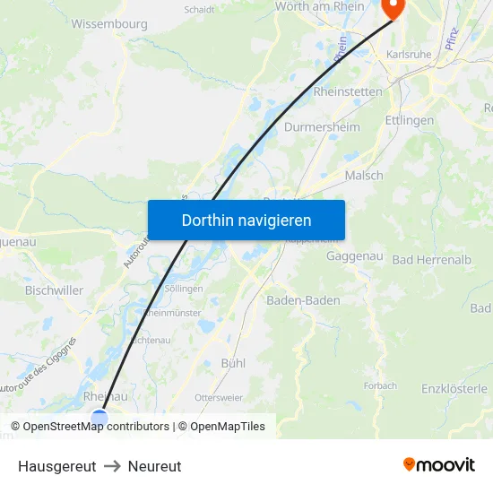 Hausgereut to Neureut map