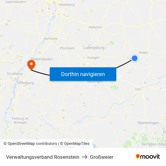 Verwaltungsverband Rosenstein to Großweier map
