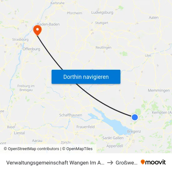 Verwaltungsgemeinschaft Wangen Im Allgäu to Großweier map
