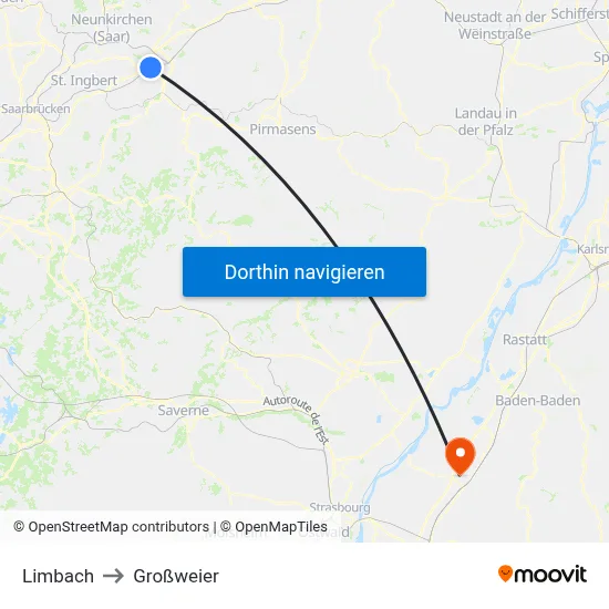 Limbach to Großweier map