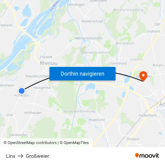 Linx to Großweier map