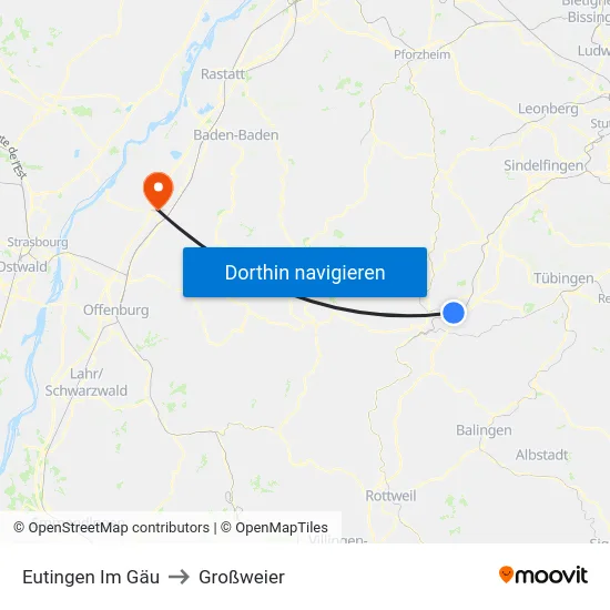 Eutingen Im Gäu to Großweier map