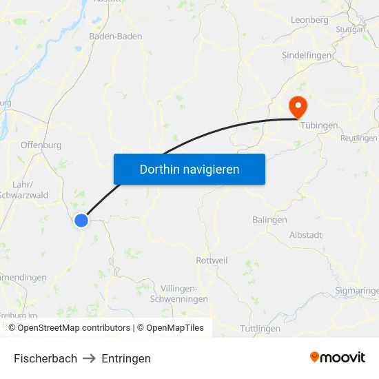 Fischerbach to Entringen map
