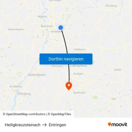 Heiligkreuzsteinach to Entringen map