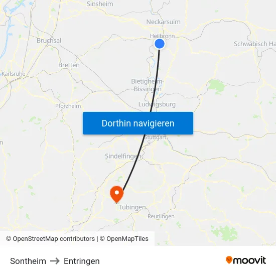 Sontheim to Entringen map