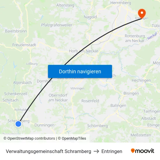 Verwaltungsgemeinschaft Schramberg to Entringen map