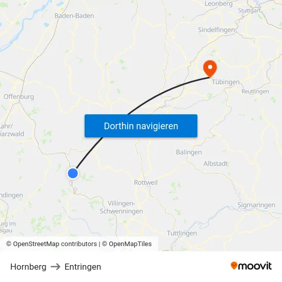 Hornberg to Entringen map