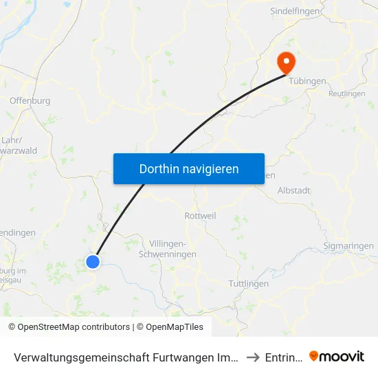 Verwaltungsgemeinschaft Furtwangen Im Schwarzwald to Entringen map