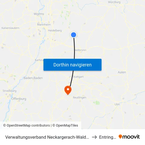 Verwaltungsverband Neckargerach-Waldbrunn to Entringen map
