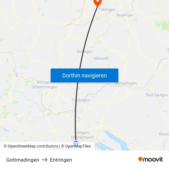 Gottmadingen to Entringen map