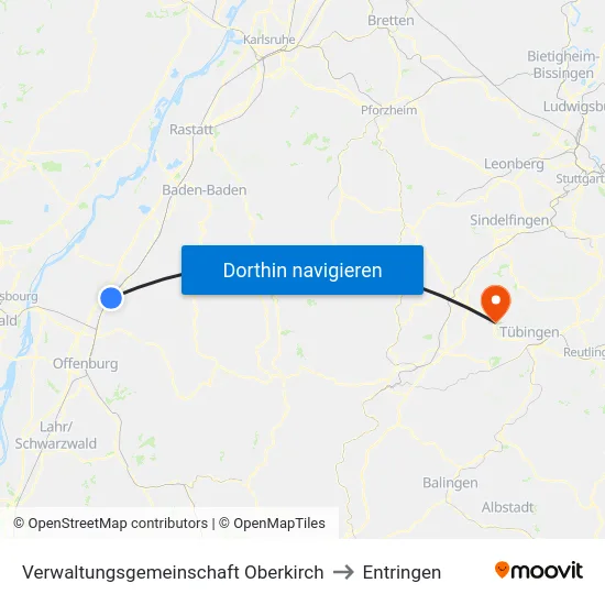 Verwaltungsgemeinschaft Oberkirch to Entringen map