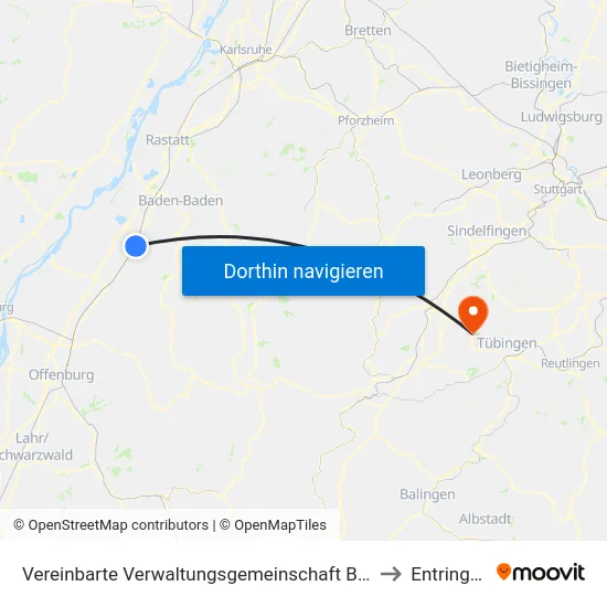 Vereinbarte Verwaltungsgemeinschaft Bühl to Entringen map
