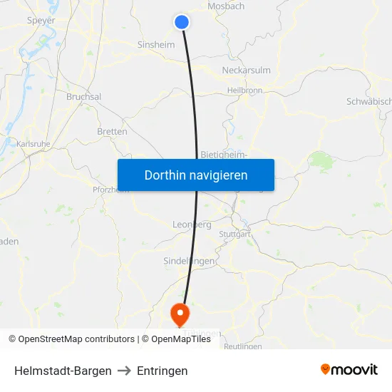 Helmstadt-Bargen to Entringen map