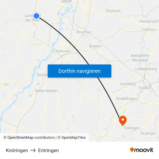 Knöringen to Entringen map