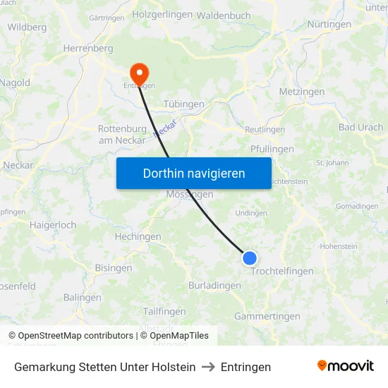 Gemarkung Stetten Unter Holstein to Entringen map