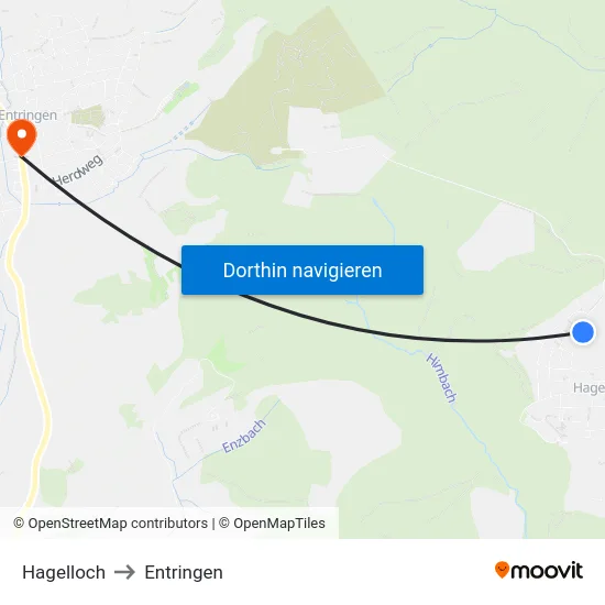 Hagelloch to Entringen map