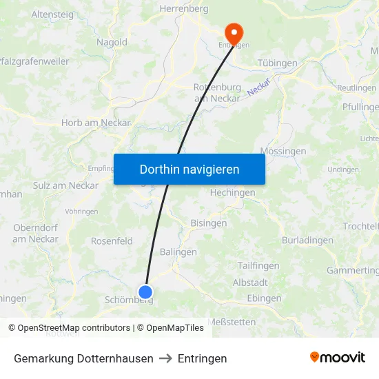 Gemarkung Dotternhausen to Entringen map