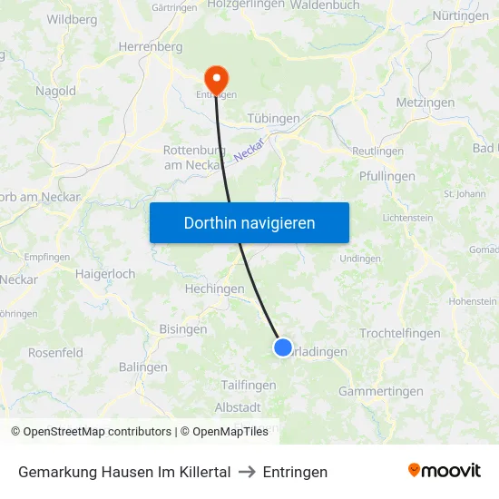 Gemarkung Hausen Im Killertal to Entringen map