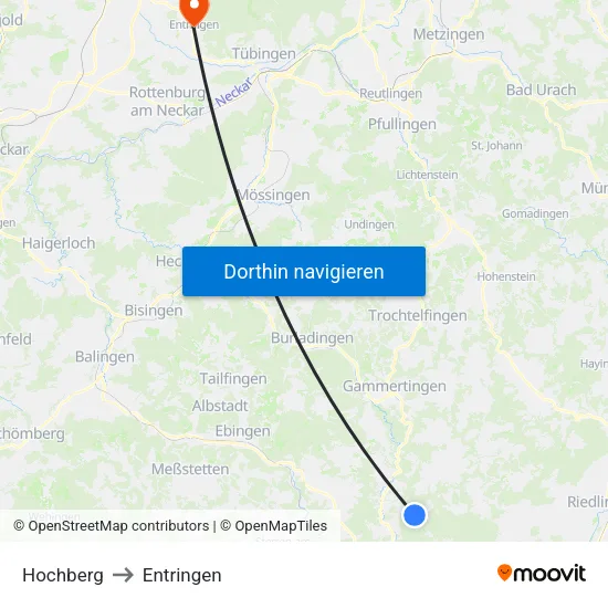 Hochberg to Entringen map
