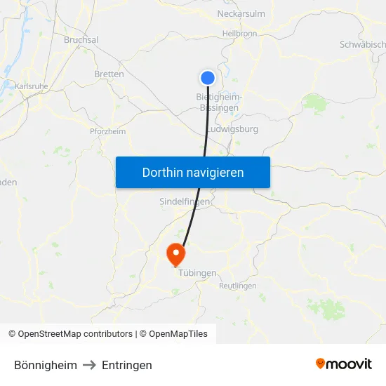 Bönnigheim to Entringen map