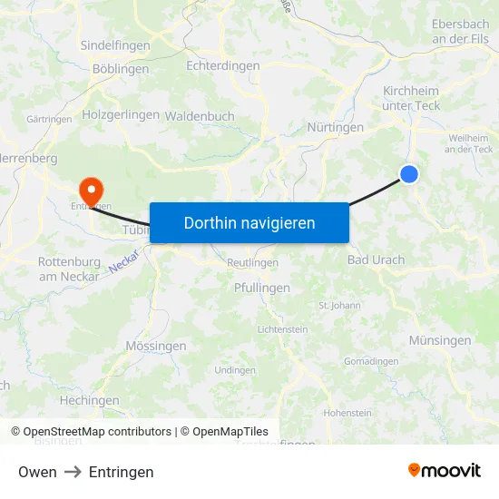 Owen to Entringen map