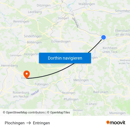 Plochingen to Entringen map