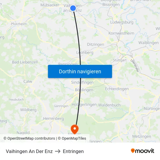 Vaihingen An Der Enz to Entringen map