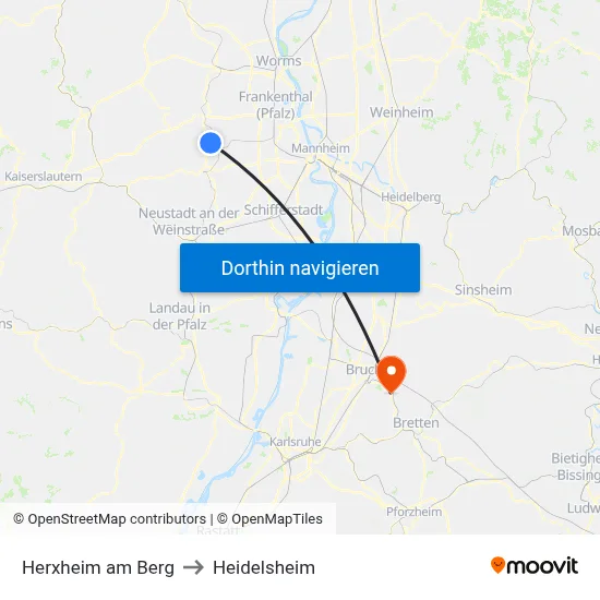 Herxheim am Berg to Heidelsheim map