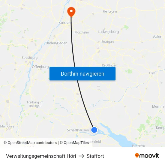 Verwaltungsgemeinschaft Höri to Staffort map