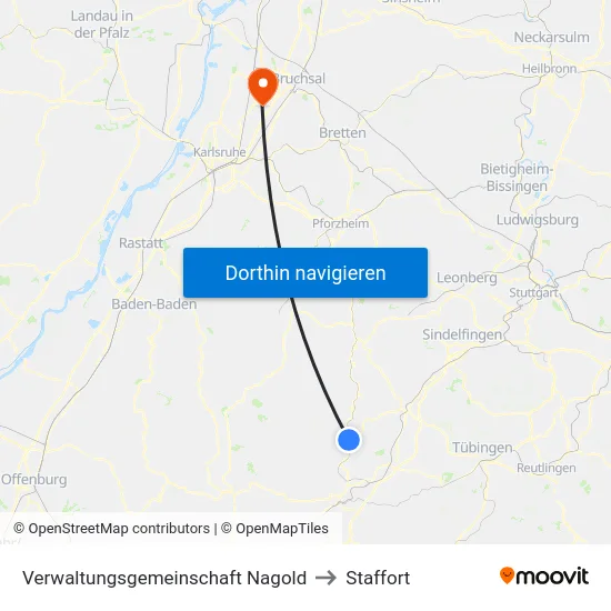 Verwaltungsgemeinschaft Nagold to Staffort map