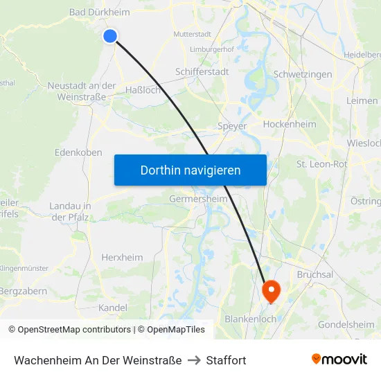 Wachenheim An Der Weinstraße to Staffort map