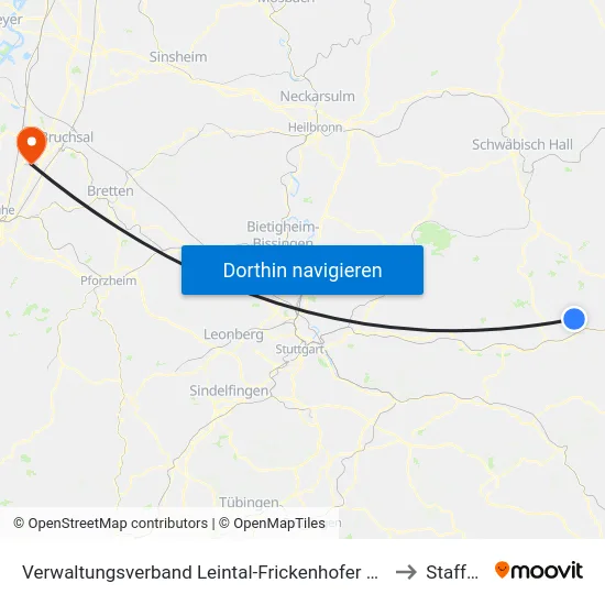 Verwaltungsverband Leintal-Frickenhofer Höhe to Staffort map