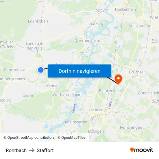 Rohrbach to Staffort map
