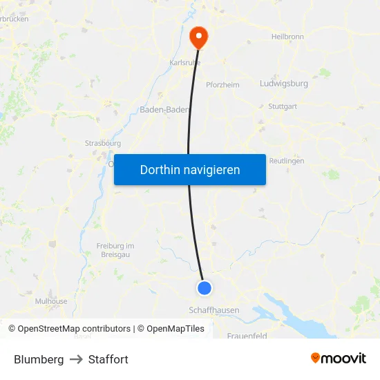 Blumberg to Staffort map