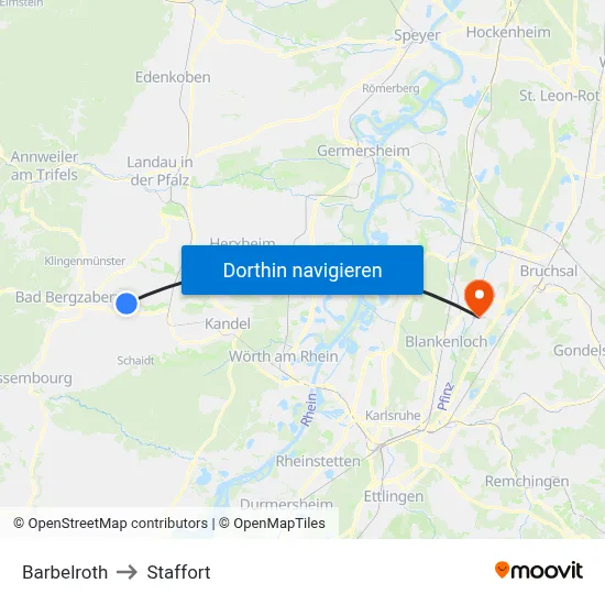 Barbelroth to Staffort map