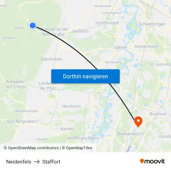 Neidenfels to Staffort map