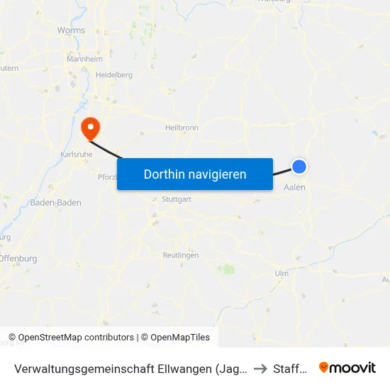 Verwaltungsgemeinschaft Ellwangen (Jagst) to Staffort map