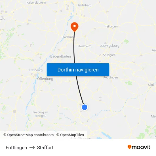 Frittlingen to Staffort map