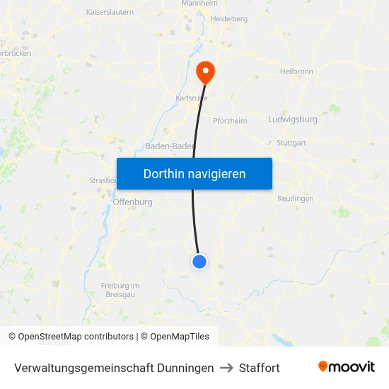 Verwaltungsgemeinschaft Dunningen to Staffort map
