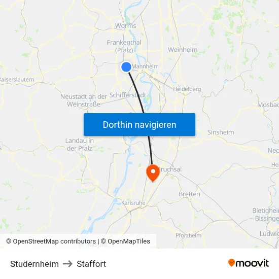 Studernheim to Staffort map