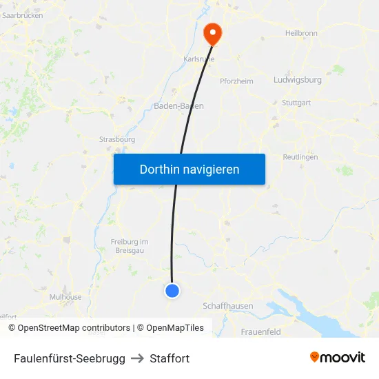 Faulenfürst-Seebrugg to Staffort map