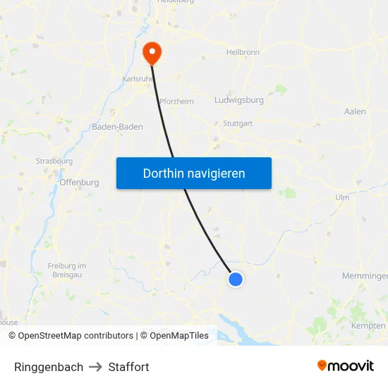 Ringgenbach to Staffort map