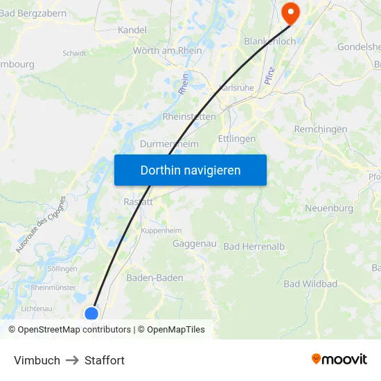 Vimbuch to Staffort map