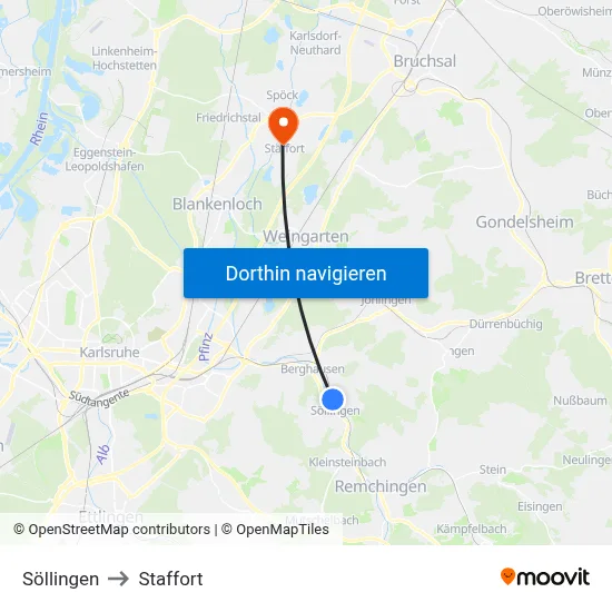 Söllingen to Staffort map