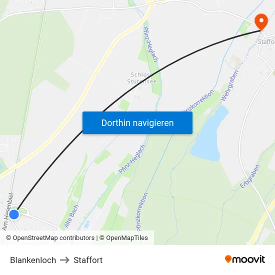 Blankenloch to Staffort map