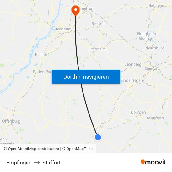 Empfingen to Staffort map