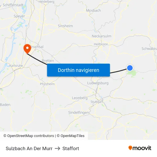 Sulzbach An Der Murr to Staffort map