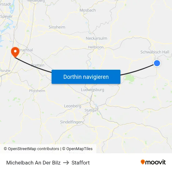 Michelbach An Der Bilz to Staffort map