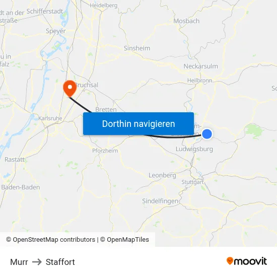 Murr to Staffort map